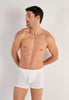 Front view of a men model wearing HO white modal/viscose/tencel Comfort Boxer Briefs HO1