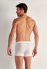 Back view of a men model wearing HO white modal/viscose/tencel Comfort Boxer Briefs HO1