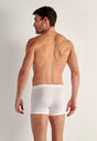 Back view of a men model wearing HO white modal/viscose/tencel Comfort Boxer Briefs HO1