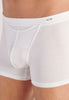 Close-up view of a men model wearing HO white modal/viscose/tencel Comfort Boxer Briefs HO1