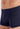 Close-up view of a men model wearing HO navy modal/viscose/tencel Comfort Boxer Briefs HO1
