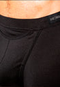 Close-up view of a men model wearing HO black modal/viscose/tencel Comfort Boxer Briefs HO1