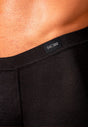 Close-up view of a men model wearing HO black modal/viscose/tencel Comfort Boxer Briefs