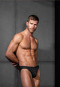 Full-body view of a men model wearing HO black modal/viscose/tencel Comfort Micro Briefs