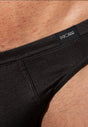 Close-up view of a men model wearing HO black modal/viscose/tencel Comfort Micro Briefs
