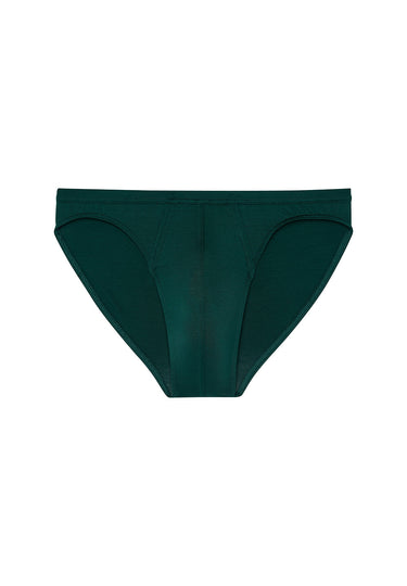 Front cutout view of HO dark green modal/viscose/tencel Comfort Micro Briefs