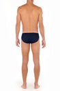 Back view of a men model wearing HO navy modal/viscose/tencel Comfort Micro Briefs