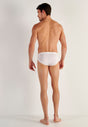 General view of a men model wearing HO white modal/viscose/tencel Comfort Briefs HO1