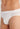 Close-up view of a men model wearing HO white modal/viscose/tencel Comfort Briefs HO1