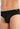 Close-up view of a men model wearing HO black modal/viscose/tencel Comfort Briefs HO1