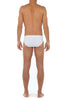 Back view of a men model wearing HO white modal/viscose/tencel Comfort Briefs
