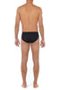 Back view of a men model wearing HO black modal/viscose/tencel Comfort Briefs