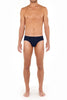 Front view of a men model wearing HO navy modal/viscose/tencel Comfort Briefs