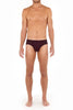 Front view of a men model wearing HO bordeaux modal/viscose/tencel Comfort Briefs