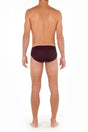 Back view of a men model wearing HO bordeaux modal/viscose/tencel Comfort Briefs