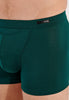 Close-up view of a men model wearing HO dark green modal/viscose/tencel Comfort Boxer Briefs HO1