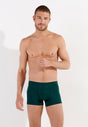 Front view of a men model wearing HO dark green modal/viscose/tencel Comfort Boxer Briefs