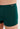Close-up view of a men model wearing HO dark green modal/viscose/tencel Comfort Boxer Briefs