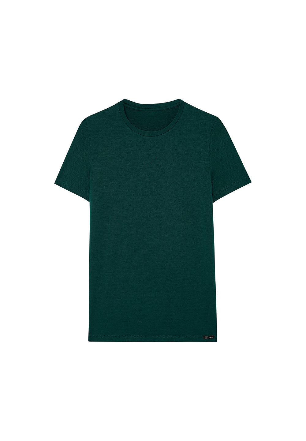 Front cutout view of HO dark green modal/viscose/tencel Tee-Shirt Crew Neck