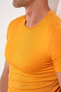 Close-up view of a men model wearing HO ginger modal/viscose/tencel Tee-Shirt Crew Neck