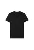 Front cutout view of HO black modal/viscose/tencel Tee-Shirt V Neck