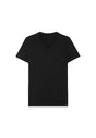 Front cutout view of HO black modal/viscose/tencel Tee-Shirt V Neck