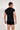 Back view of a men model wearing HO black modal/viscose/tencel Tee-Shirt V Neck