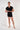 Full-body view of a men model wearing HO black modal/viscose/tencel Tee-Shirt V Neck