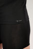 Close-up view of a men model wearing HO black modal/viscose/tencel Tee-Shirt V Neck