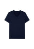 Front cutout view of HO navy modal/viscose/tencel Tee-Shirt V Neck