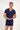 Front view of a men model wearing HO navy modal/viscose/tencel Tee-Shirt V Neck