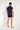General view of a men model wearing HO navy modal/viscose/tencel Tee-Shirt V Neck