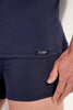 General view of a men model wearing HO navy modal/viscose/tencel Tee-Shirt V Neck
