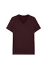 Front cutout view of HO bordeaux modal/viscose/tencel Tee-Shirt V Neck