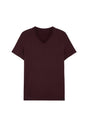 Front cutout view of HO bordeaux modal/viscose/tencel Tee-Shirt V Neck