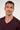 Close-up view of a men model wearing HO bordeaux modal/viscose/tencel Tee-Shirt V Neck
