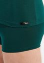 Close-up view of a men model wearing HO dark green modal/viscose/tencel Tee-Shirt Crew Neck