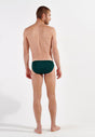 General view of a men model wearing HO dark green modal/viscose/tencel Comfort Micro Briefs
