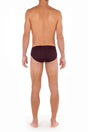 General view of a men model wearing HO bordeaux modal/viscose/tencel Comfort Briefs HO1