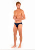 General view of a men model wearing HO navy modal/viscose/tencel Comfort Micro Briefs