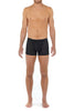 Full-body view of a men model wearing HO black modal/viscose/tencel Comfort Boxer Briefs HO1