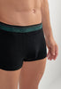 Front view of a men model wearing HO black/black/black cotton Boxer Briefs HO1 3p