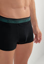 Front view of a men model wearing HO black/black/black cotton Boxer Briefs HO1 3p