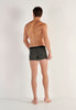General view of a men model wearing HO black/black print cotton Boxer Briefs HO1 2p