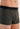 Close-up view of a men model wearing HO black/black print cotton Boxer Briefs HO1 2p