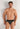 Front view of a men model wearing HO black/black print cotton Mini Briefs HO1 2p