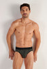 Front view of a men model wearing HO black/black print cotton Mini Briefs HO1 2p