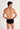 General view of a men model wearing HO black/black print cotton Mini Briefs HO1 2p