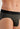 Close-up view of a men model wearing HO black/black print cotton Mini Briefs HO1 2p