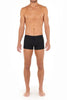 Front view of a men model wearing HO black/black/black cotton Boxer Briefs 3p